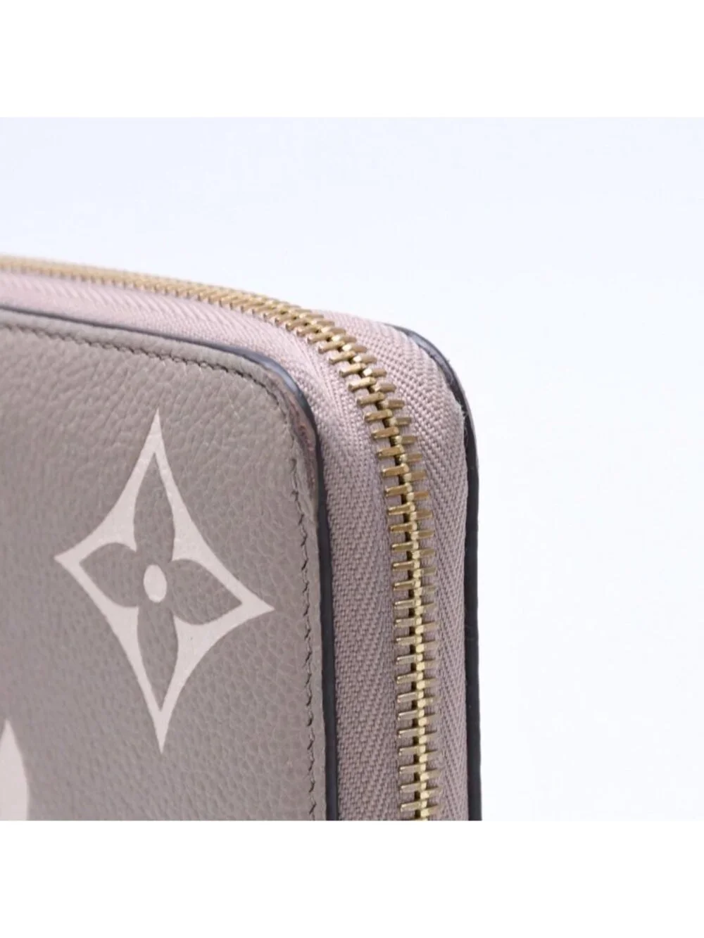 Louis Vuitton Monogram Empreinte Zippy Wallet Beige Ivory Gold